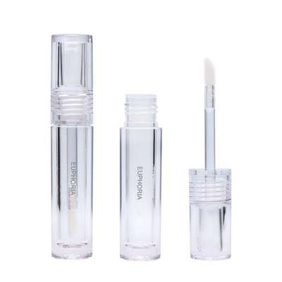 High grade PETG private label clear lip gloss container plastic empty wholesale lip gloss tube with brush 4.8ml